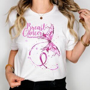 Breast Cancer Awareness Shirt, Breast Cancer Butterfly Shirt, Breast Cancer Gift